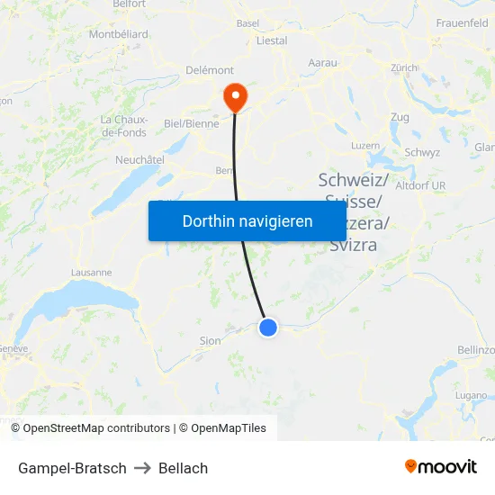 Gampel-Bratsch to Bellach map