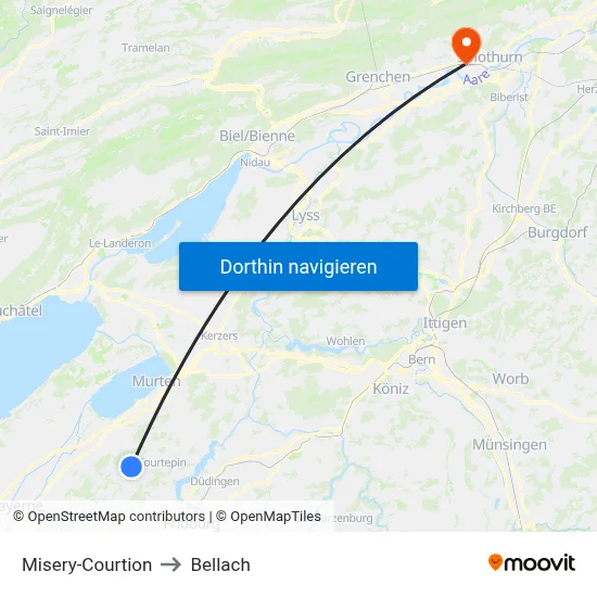 Misery-Courtion to Bellach map