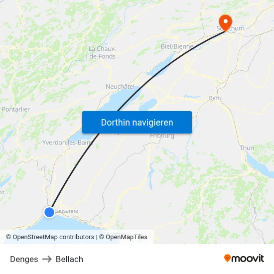 Denges to Bellach map