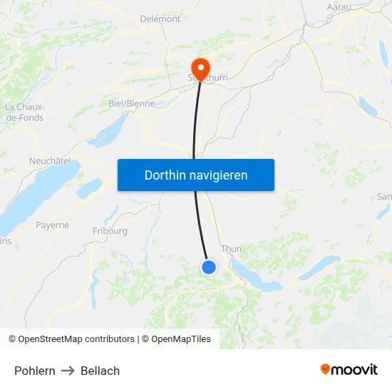 Pohlern to Bellach map