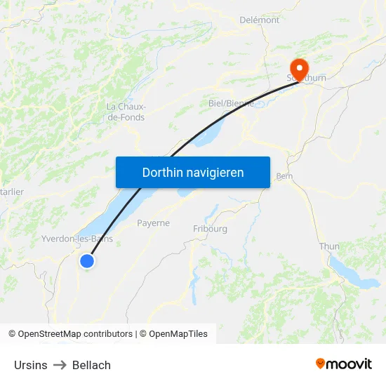 Ursins to Bellach map