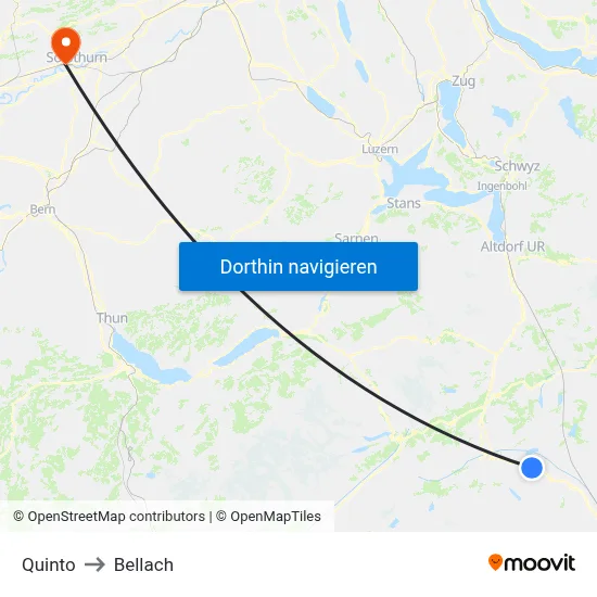 Quinto to Bellach map