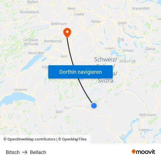 Bitsch to Bellach map