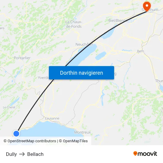 Dully to Bellach map