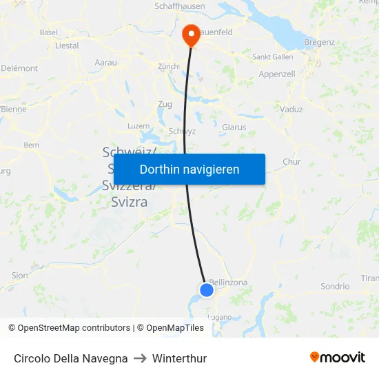 Circolo Della Navegna to Winterthur map