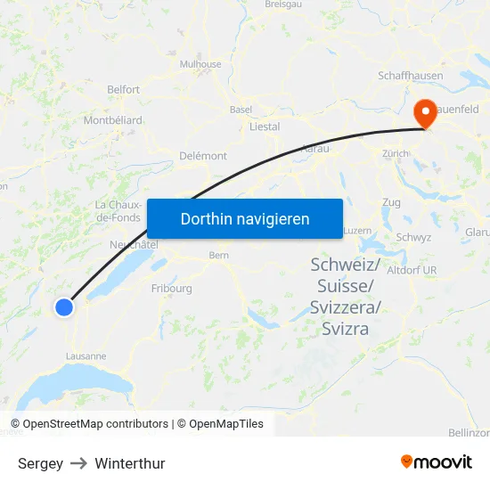 Sergey to Winterthur map