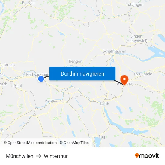 Münchwilen to Winterthur map