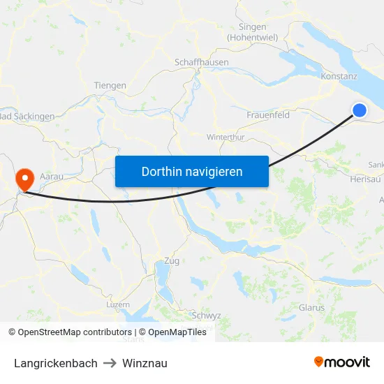 Langrickenbach to Winznau map