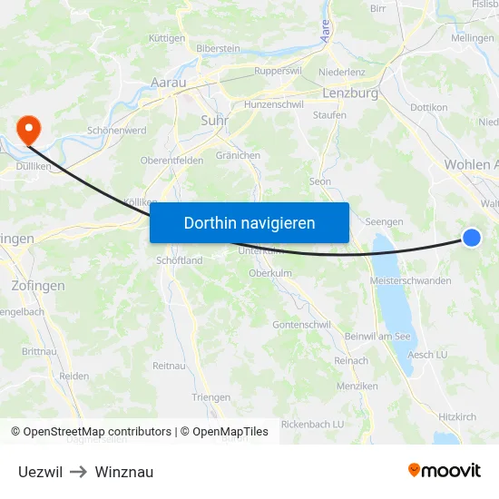 Uezwil to Winznau map