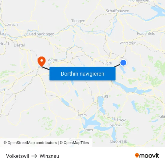 Volketswil to Winznau map