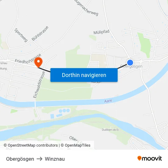 Obergösgen to Winznau map