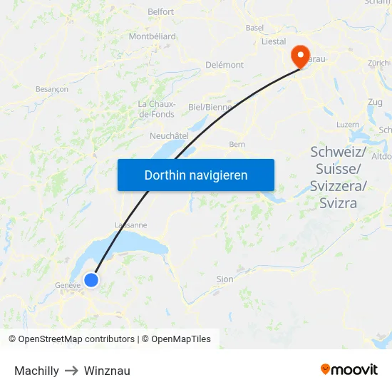 Machilly to Winznau map