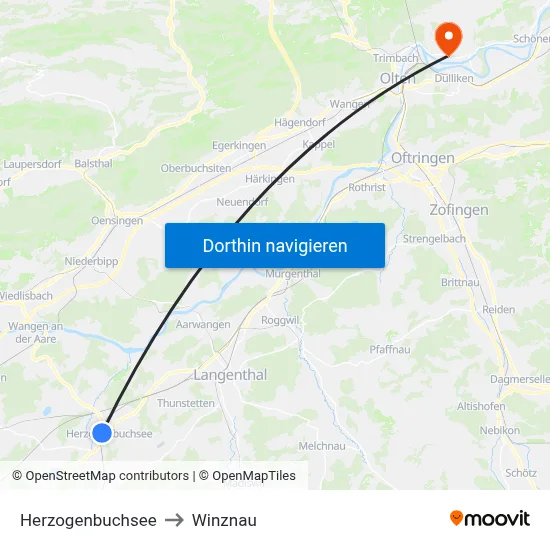 Herzogenbuchsee to Winznau map