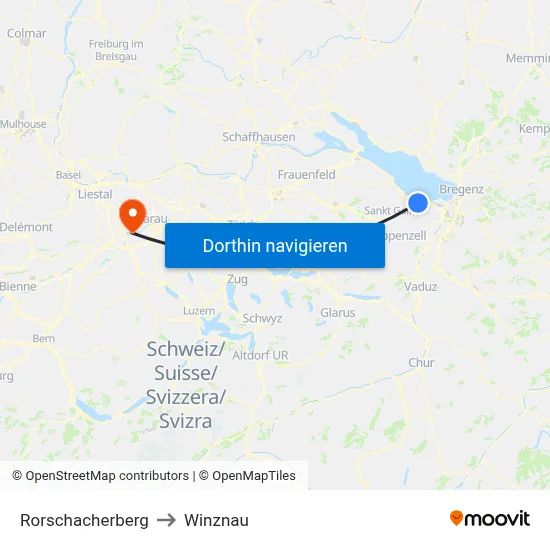 Rorschacherberg to Winznau map