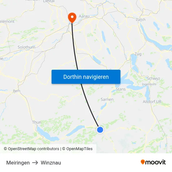 Meiringen to Winznau map