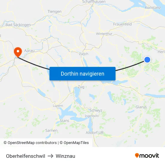 Oberhelfenschwil to Winznau map