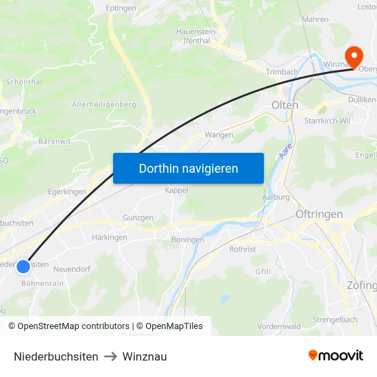 Niederbuchsiten to Winznau map