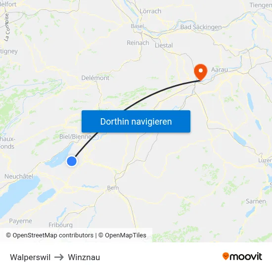 Walperswil to Winznau map