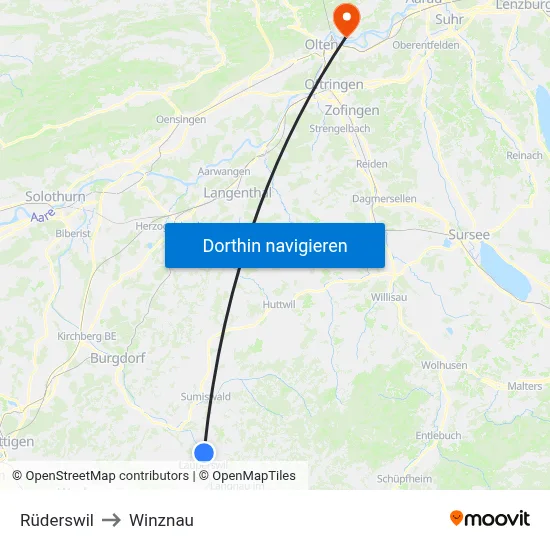 Rüderswil to Winznau map