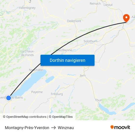 Montagny-Près-Yverdon to Winznau map