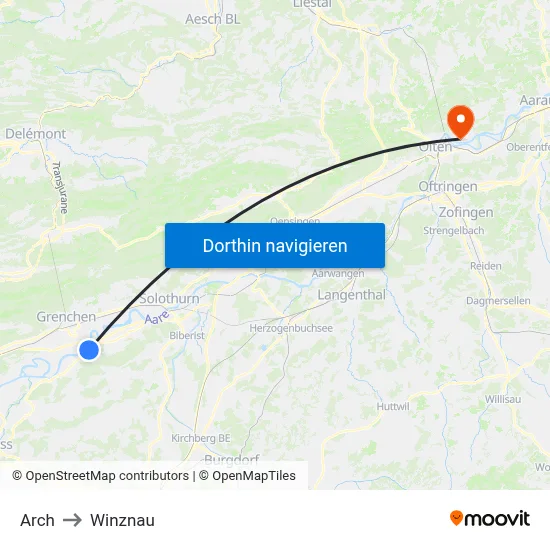 Arch to Winznau map