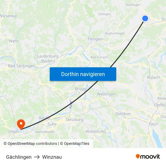 Gächlingen to Winznau map