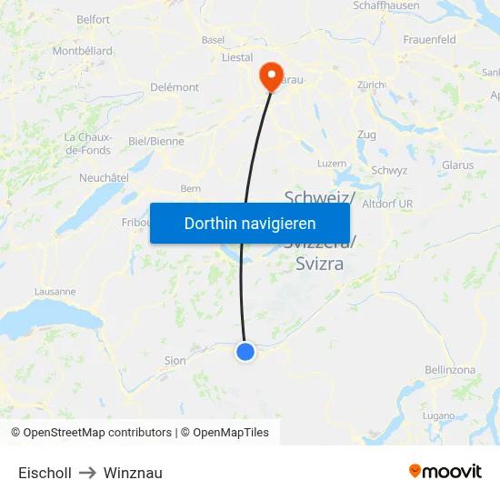 Eischoll to Winznau map
