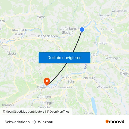 Schwaderloch to Winznau map