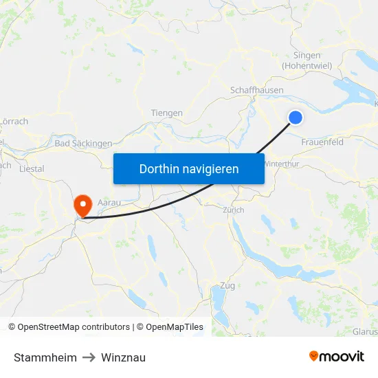 Stammheim to Winznau map
