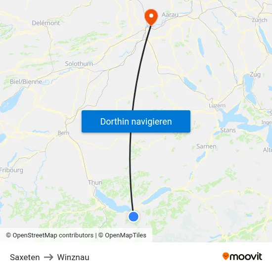 Saxeten to Winznau map