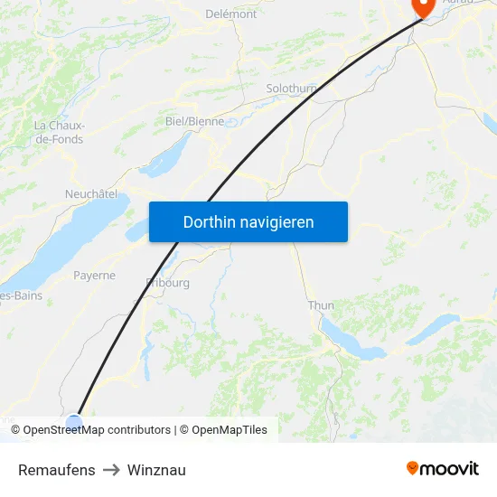 Remaufens to Winznau map
