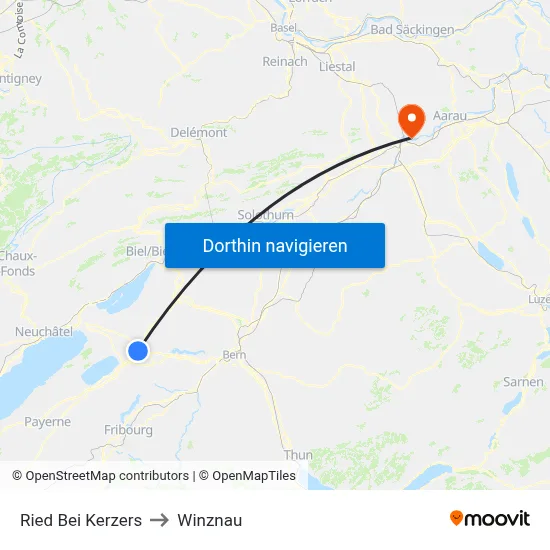 Ried Bei Kerzers to Winznau map