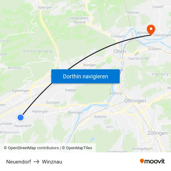 Neuendorf to Winznau map