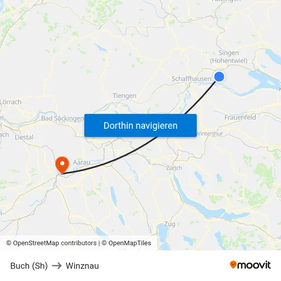 Buch (Sh) to Winznau map