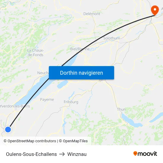 Oulens-Sous-Echallens to Winznau map