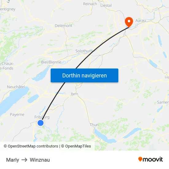 Marly to Winznau map