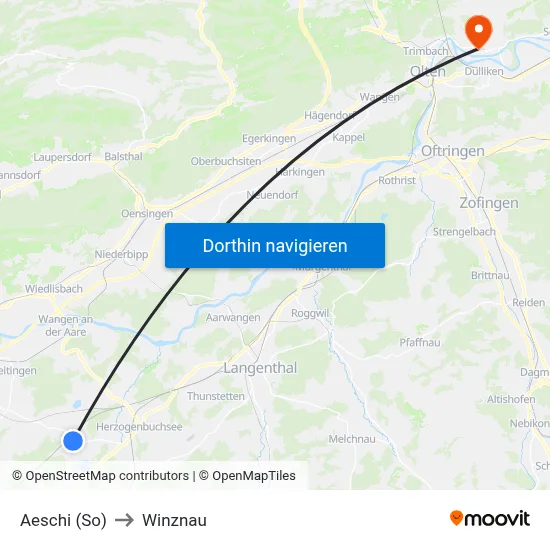 Aeschi (So) to Winznau map
