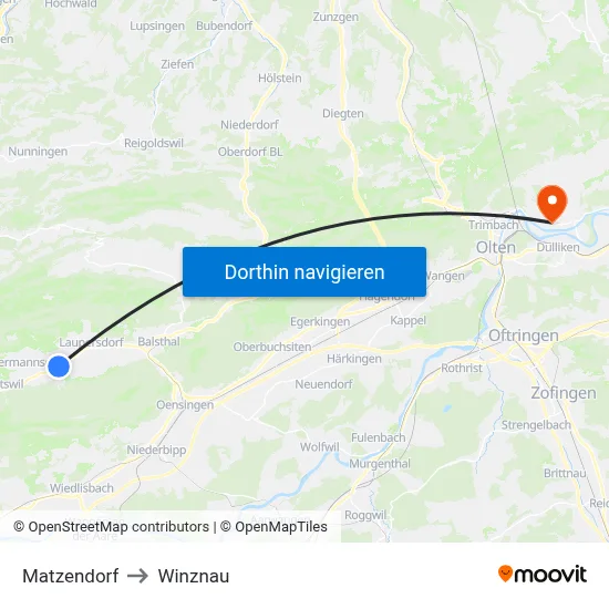 Matzendorf to Winznau map