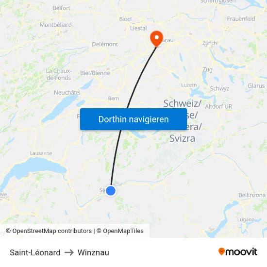 Saint-Léonard to Winznau map