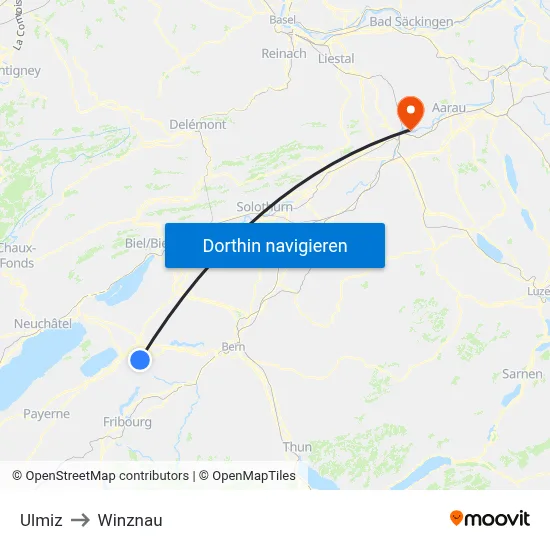 Ulmiz to Winznau map