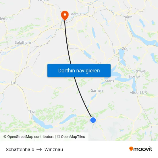 Schattenhalb to Winznau map
