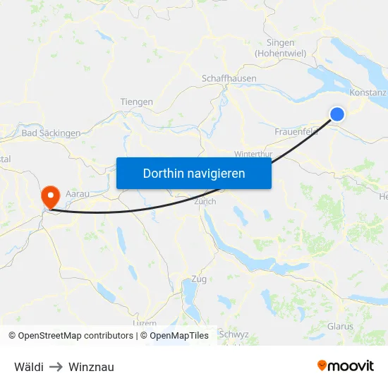 Wäldi to Winznau map