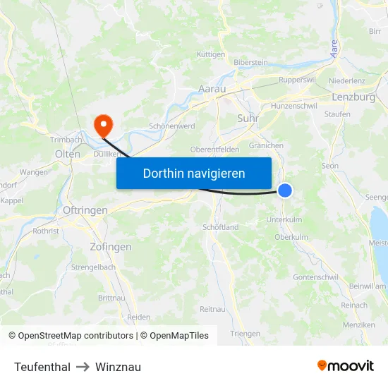 Teufenthal to Winznau map