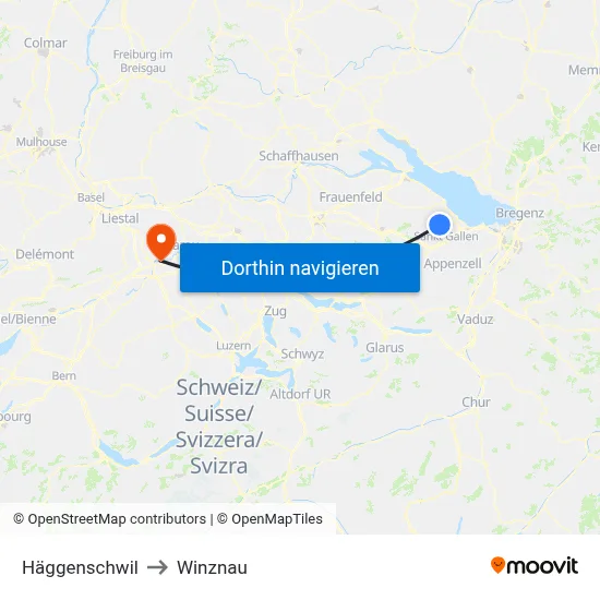 Häggenschwil to Winznau map