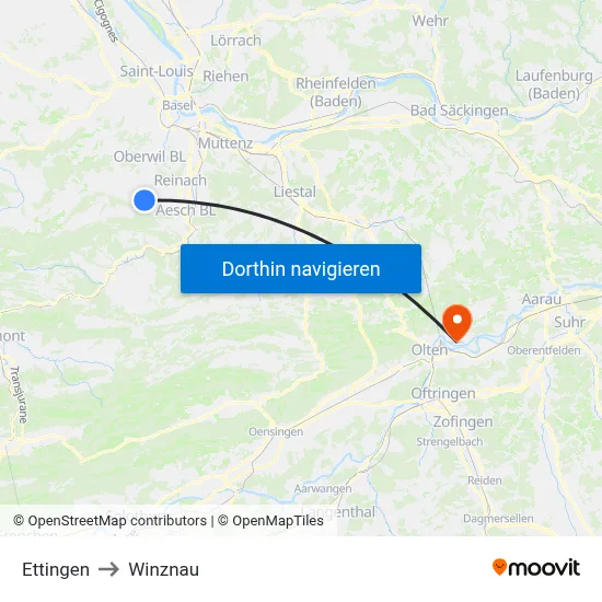 Ettingen to Winznau map