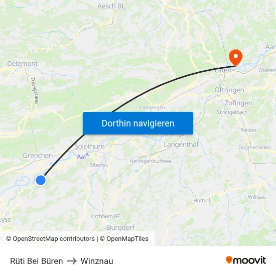 Rüti Bei Büren to Winznau map