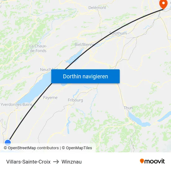 Villars-Sainte-Croix to Winznau map