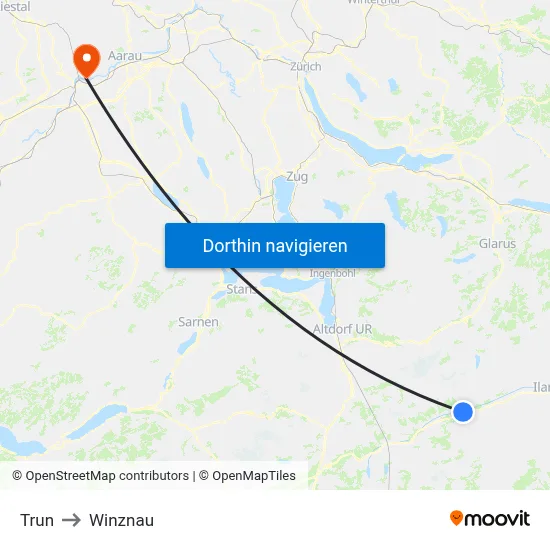 Trun to Winznau map