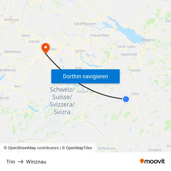 Trin to Winznau map