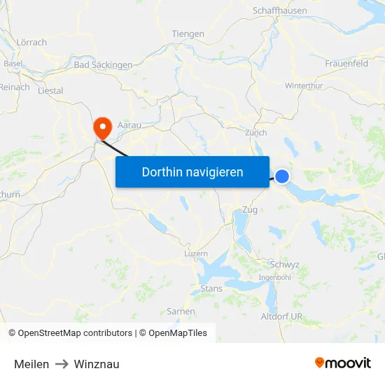 Meilen to Winznau map